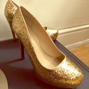 Gold Glitter Heels